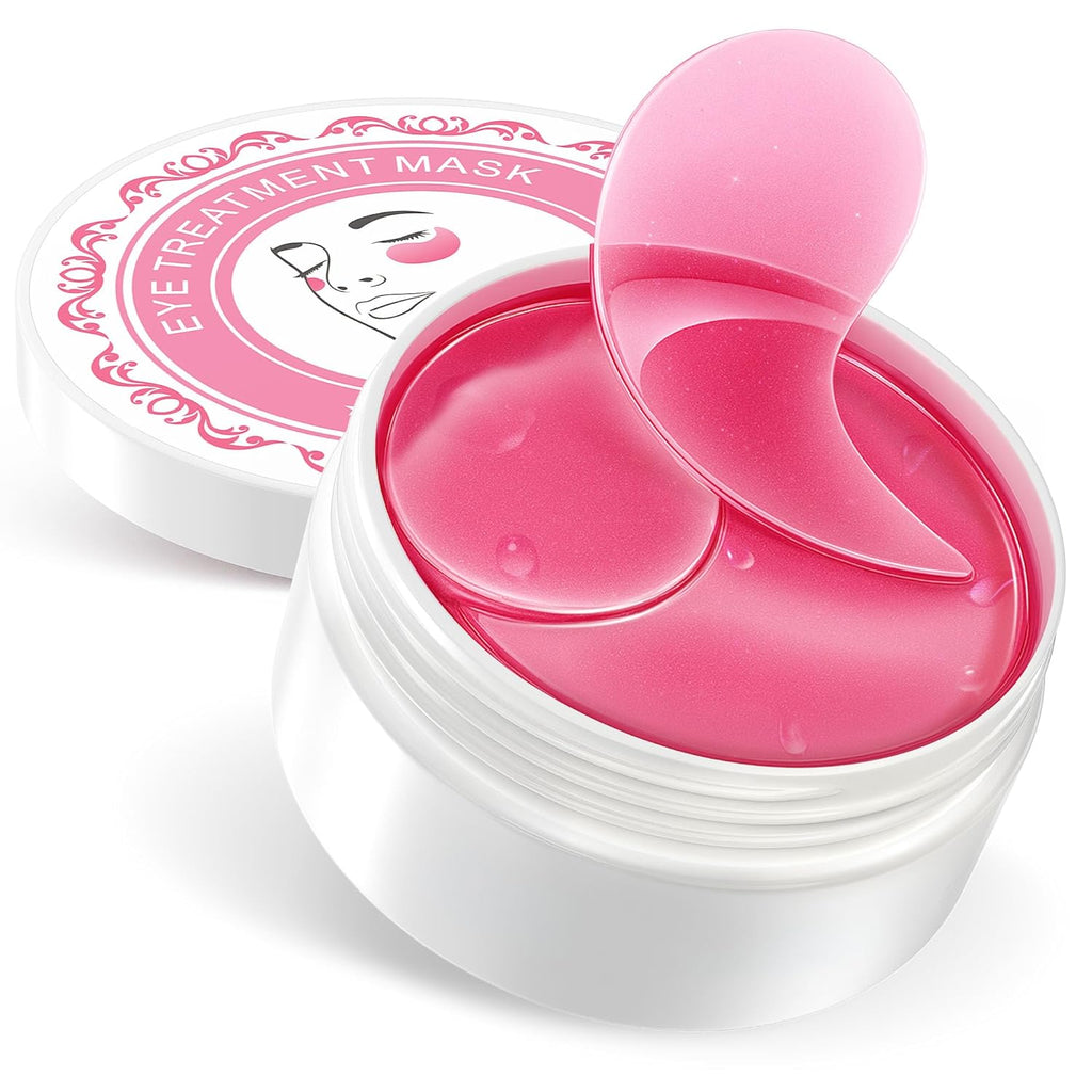 Under Eye Patches - 60 Count for Puffiness, Dark Circles, Bags, and Wrinkles with Hydrolyzed Collagen and Hyaluronic Acid - Daily Eye Care Pads (Pink)